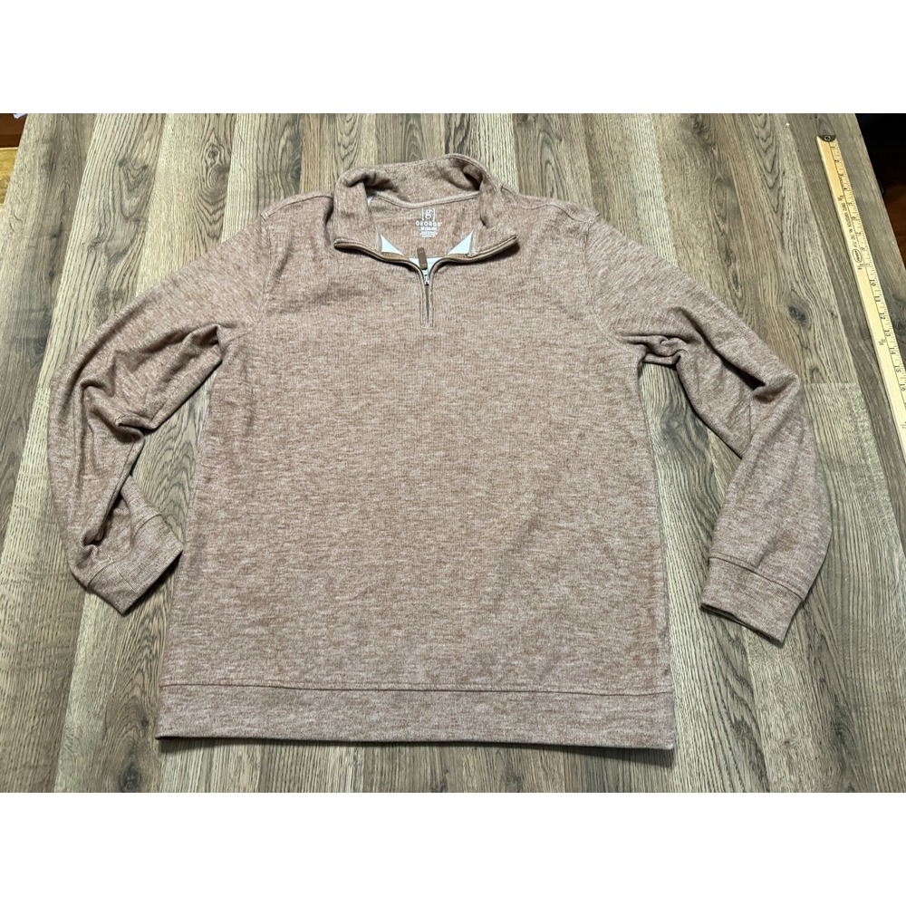 George Sweater, Men's Size Medium, Brown, Long Sleeve, 1/4 Zipper